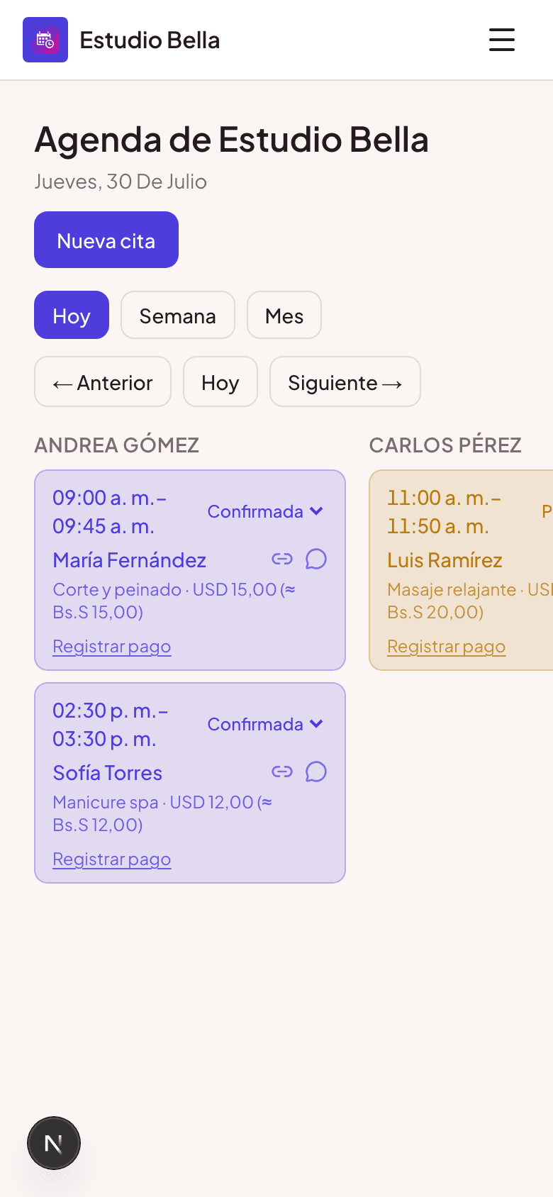KR Citas en móvil