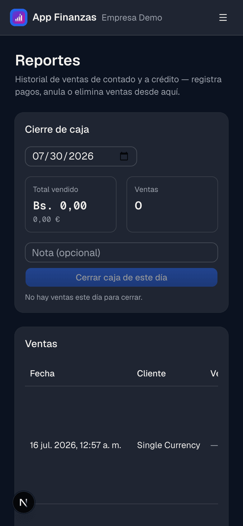 KR POS en móvil